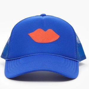 Clare V Cobalt Lips Trucker Hat